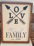 Family established love with arrows 14x20