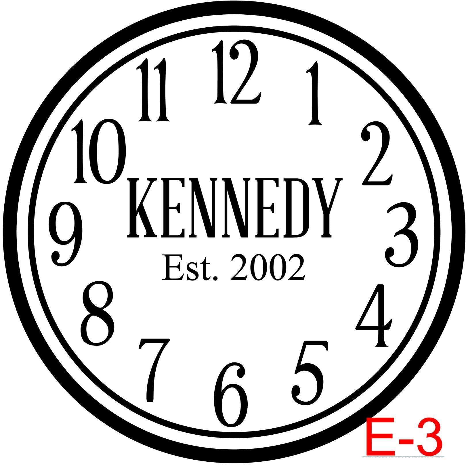 (E-3) Numbers with Circle border insert last name/est date