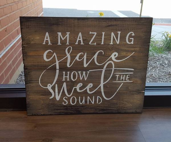 Amazing Grace how sweet the sound 14x17