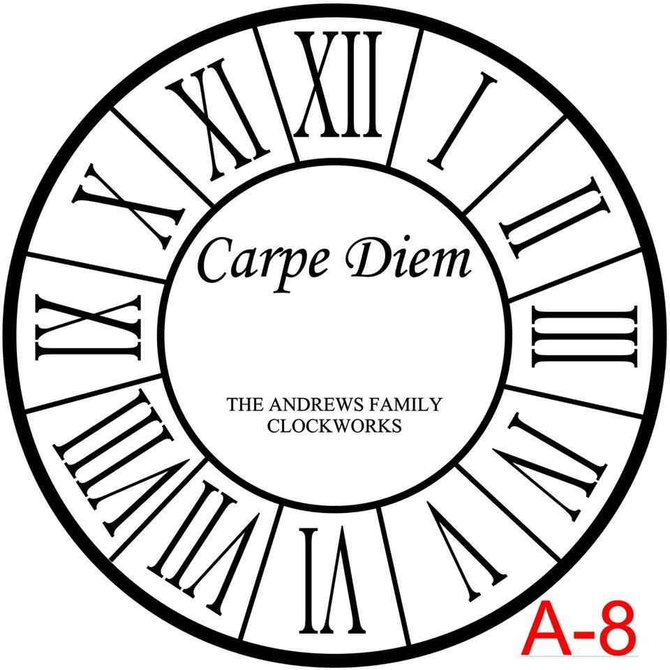 Roman Numerals with border insert Carpe Diem with family name and est date (A-8)