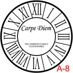 Roman Numerals with border insert Carpe Diem with family name and est date (A-8)