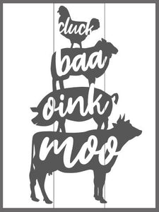 cluck baa oink moo