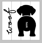 Woof with dog - dog leash holder 14x14