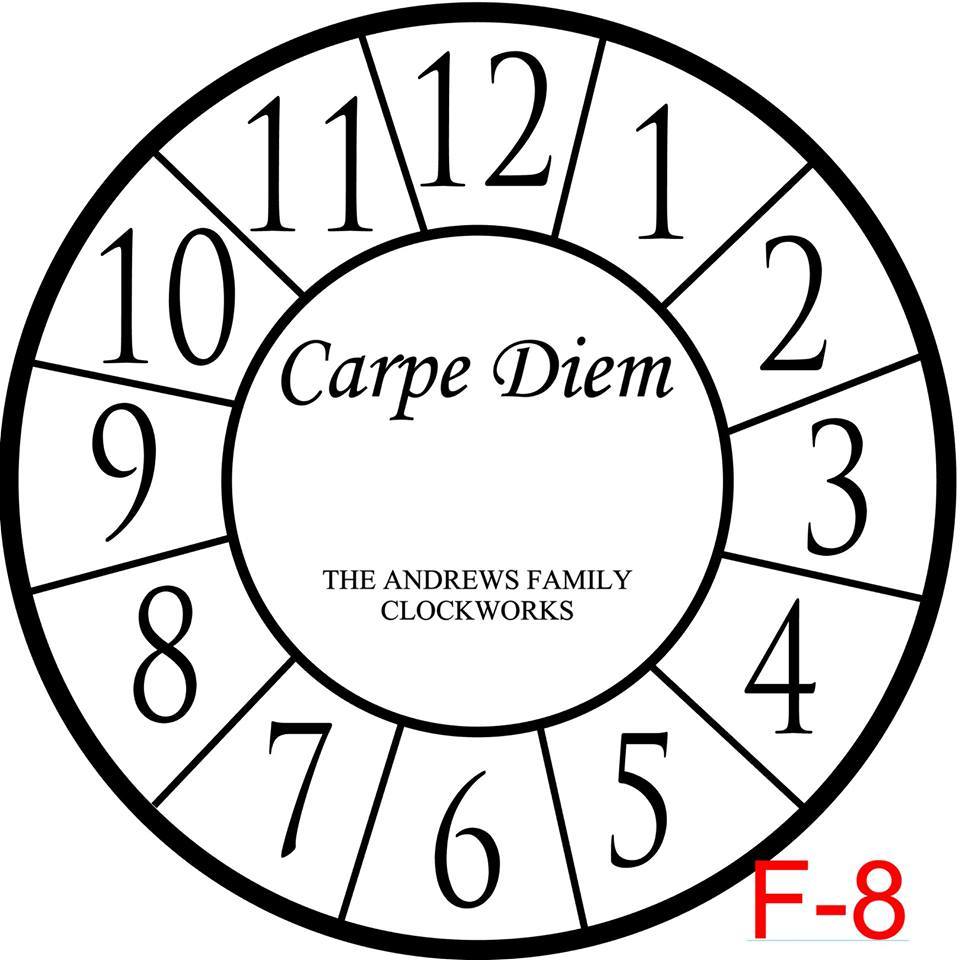 (F-8) Numbers with border insert Carpe Diem with family name est date