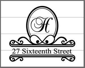 Monogram address sign 14x17